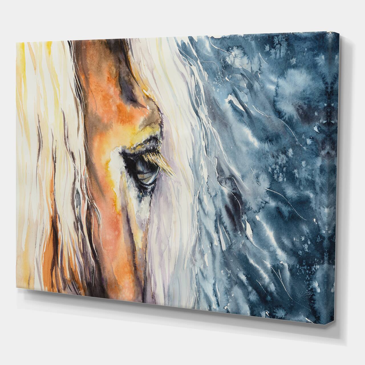 Designart - Close-Up of A Beautiful Horses Eye II - Farmhouse Canvas Wall Art Print